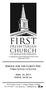 A congregation of the Presbyterian Church (USA) Organized in 1855 APRIL 14, :00 & 10:30 AM