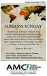 MISSIONS SUNDAY. Matthew 28: Sunday, September 8, 2013