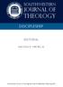Southwestern. Journal of. Theology. Discipleship. Editorial. Malcolm B. Yarnell III