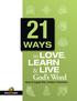 WAYS LEARN & LIVE. God s Word. to LOVE, Ideas to Engage Kids, Families & Volunteers. Ministry Insights