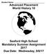 Student Name: Advanced Placement World History 10. Seaford High School Mandatory Summer Assignment 2017 Due Date: Wednesday, 9/6/17