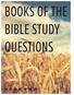 BOOKS OF THE BIBLE STUDY QUESTIONS. by WAYNE PALMER