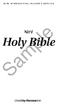 NEW INTERNATIONAL READER'S VERSION. Sample. NlrV. Holy Bible. Used ZONDERVAN by Permission