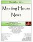 December Meeting House News. First Presbyterian Church On the Square, 2A North Hanover Street Carlisle, Pennsylvania 17013