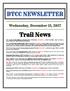 BTCC NEWSLETTER. Wednesday, December 13, Trail News