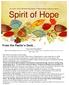 November 2016 Monthly Newsletter of Mount Hope Lutheran Church. Spirit of Hope. Let us be Thankful!