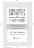 MINISTRY PURPOSE CHILDREN S STEVE ADAMS A PURPOSE DRIVEN APPROACH TO LEAD KIDS TOWARD SPIRITUAL HEALTH FOREWORD BY RICK WARREN
