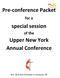 Pre conference Packet. special session. Upper New York Annual Conference