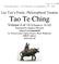 Lao Tzu s Poetic, Philosophical Treatise Tao Te Ching