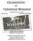 Welcome CELEBRATION WORSHIP OF CHRISTIAN