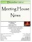 Meeting House News. First Presbyterian Church On the Square 2A North Hanover Street Carlisle, Pennsylvania 17013