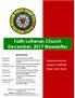 Faith Lutheran Church December, 2017 Newsletter