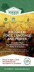 JERUSALEM: VOICE, LANGUAGE AND PRAYER