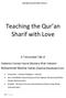 Teaching the Qur an Sharif with Love