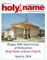name Happy 50th Anniversary of Dedication Holy Name of Jesus Church Holy Name of Jesus Church Fifth Sunday of Lent Serving the Outer Sunset since 1925