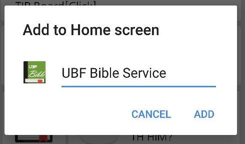 push ADD button, and the Bible reading icon
