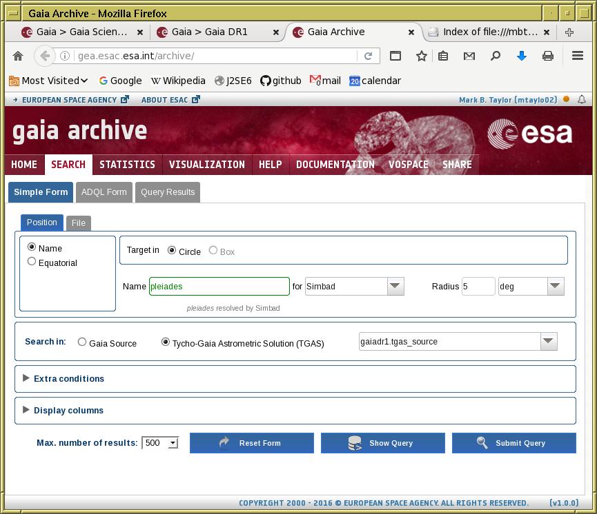 Data Access: GACS GACS Web interface Details Suitability: Usage: http://gea.esac