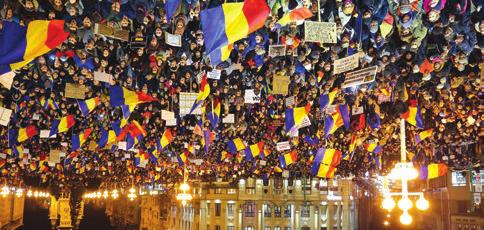 Romania gavman i rausim tok save bilong korapsen Wanpela protes rali long Timisoara, Romania long Sarere nait.
