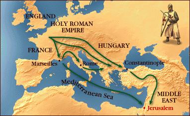 The Crusades In 1099, crusaders conquered Jerusalem and forced Jews and Muslims to