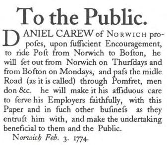 He met with town committees along the way with the intention of explaining his proposals and garnering local support Goddard arrived in New London on Thursday, the 3 rd of March 1774.