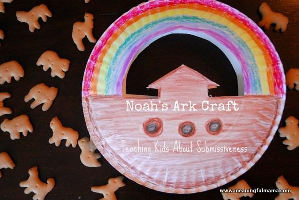 Pass out the paper plate and have the kids color their rainbow on the top. If they want have them put windows on the bottom, and color the Ark. On the back plate make sure kids put their name.