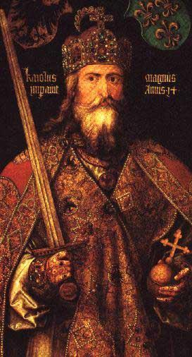 Charlemagne Charlemagne (King Charles) became king in 768 AD. He expanded the practice of giving land to his nobles in change for their promises of loyalty and service.