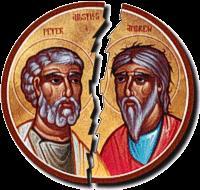 Great Schism A split between the Eastern Orthodox Church and the Roman Catholic