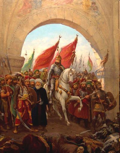 On May 29, 1453, after 54 days of battle, Sultan Mehmed II entered Constantinople and prayed at Hagia Sophia, which was built by the Emperor Constantine, and was the oldest Byzantine church in the