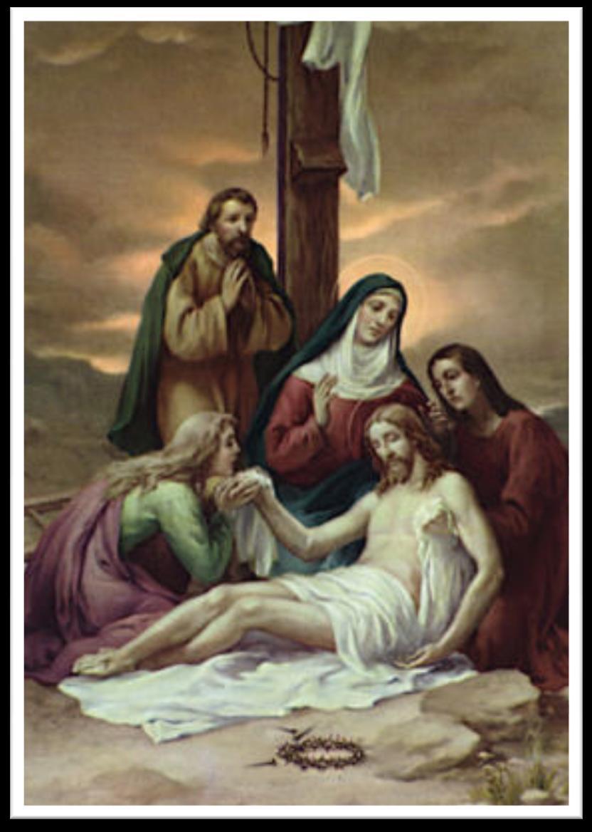XIII. THIRTEENTH STATION Jesus Is Taken Down from the Cross DEAR JESUS, it is very quiet now around the cross. / Everybody has gone away / but a few soldiers / and Your Mother and Your friends.