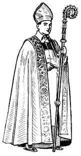 Cope Priest in Alb, Stole and Chasuble Bishop in