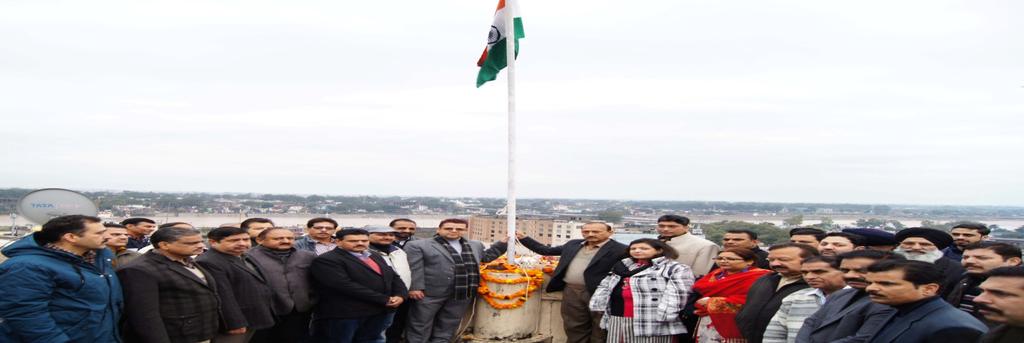 , Republic Day Celebration Sh. R.S Jamwal (KAS), Joint Commissioner (A), today hoisted the National Flag, the Tri-colour at, Town Hall Complex, Jammu on the occasion of 68 th Republic Day.