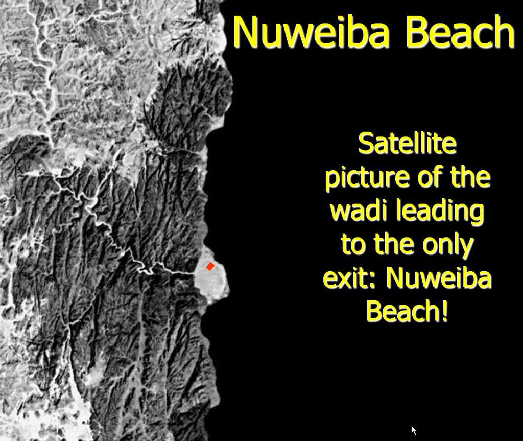 Figure 1: Satellite Picture of Nuweiba Beach (North is up) August 14, 2012
