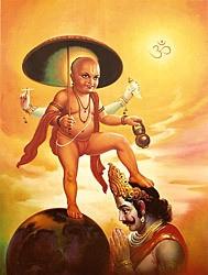 Vamana In his fifth avatara, Vishnu incarnated as Vamana, the dwarf. He was born to Aditi and his main avatara lakshya (mission) was to subdue King Mahabali, who came from the Asura race.