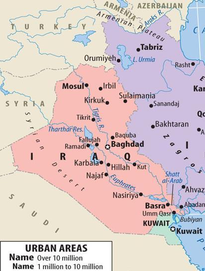 IRAQ Mesopotamia T & E Rivers World