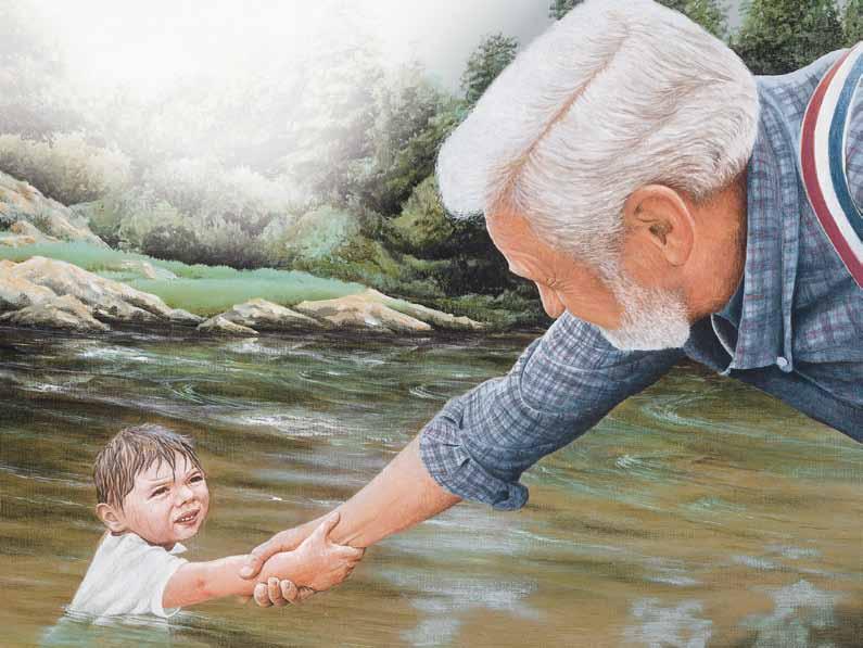 John reached out and took Grandpa s hand. He believed that his grandfather would save him from drowning. John made the right decision.