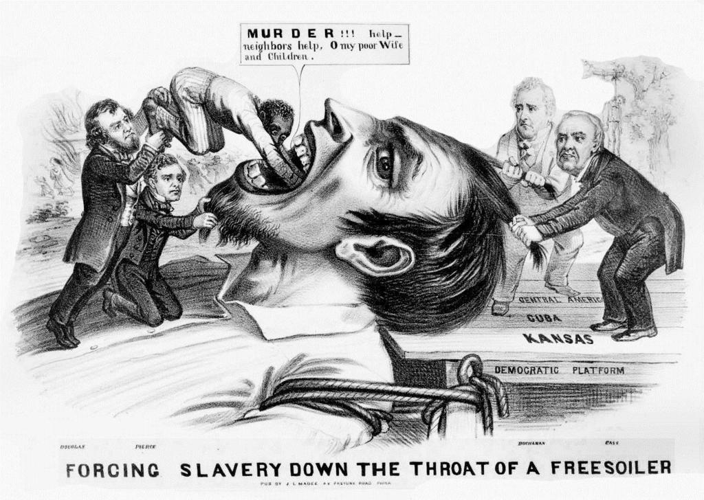 Bleeding Kansas Billboard Following the controversial Kansas-Nebraska Act of 1854, antislavery northern settlers rushed into Kansas in an attempt to sway the popular vote against slavery.