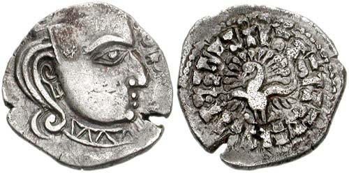 Coin Of Western Kshatrapa King Yasodamna With Brahmi Legend Some of the earliest inscriptions of South India, particularly from Tamil Nadu, which are found engraved on the stone beds in the caverns,