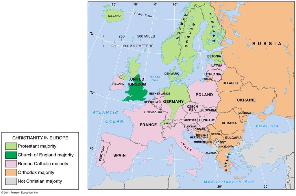Branches of Christianity in Europe Two great schisms in