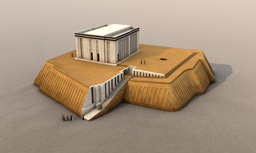 White Temple, Uruk (Warka) Iraq ca 32003000BCE Bent axis plan. standard arrangement for Sumerian Temples.