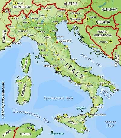 The Italian Peninsula Narrow boot-shaped peninsula in the Mediterranean Sea Modern-Day Italy Center of trade among 3 continents = Asia, Africa, Europe Mild, moist climate & rich soil