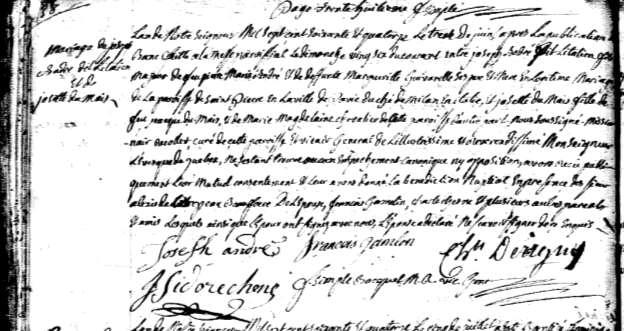 Marriage of Marie Josèphe Demers and Joseph André dit l Italien Marie Josèphe Demers and Joseph André had six children.