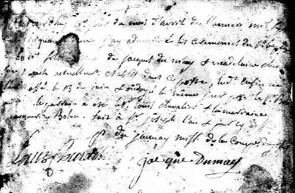 Baptism of Louis Demers 5. Louis Demers was born 3 February 1753. He was given lay baptism at birth by Gabriel Bolon. He was conditionally baptized 23 April 1753 in Fort St. Joseph.