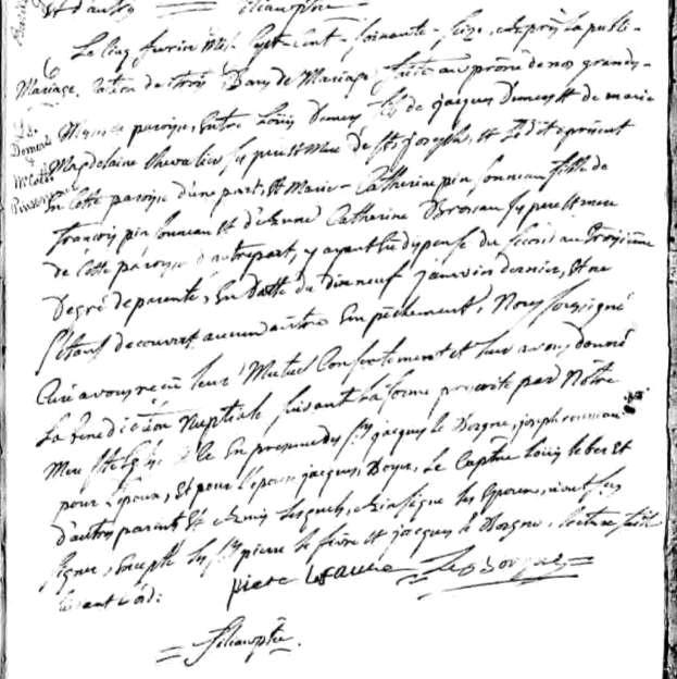 Marriage of Louis Demers and Marie Catherine Pinsonneau dite Lafleur 6. Pierre Demers was baptized 12 September 1755 in Fort St. Joseph.