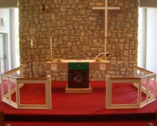 Page 4 People, Places, and Things in the Church Altar The table on which the bread and wine are placed is called the Altar because it reminds us that Jesus sacrificed his body and blood for the