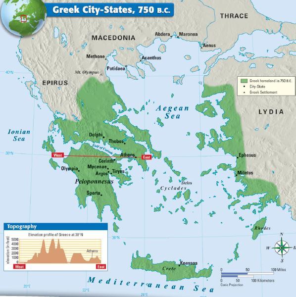 The Greek people were divided into independent city-states