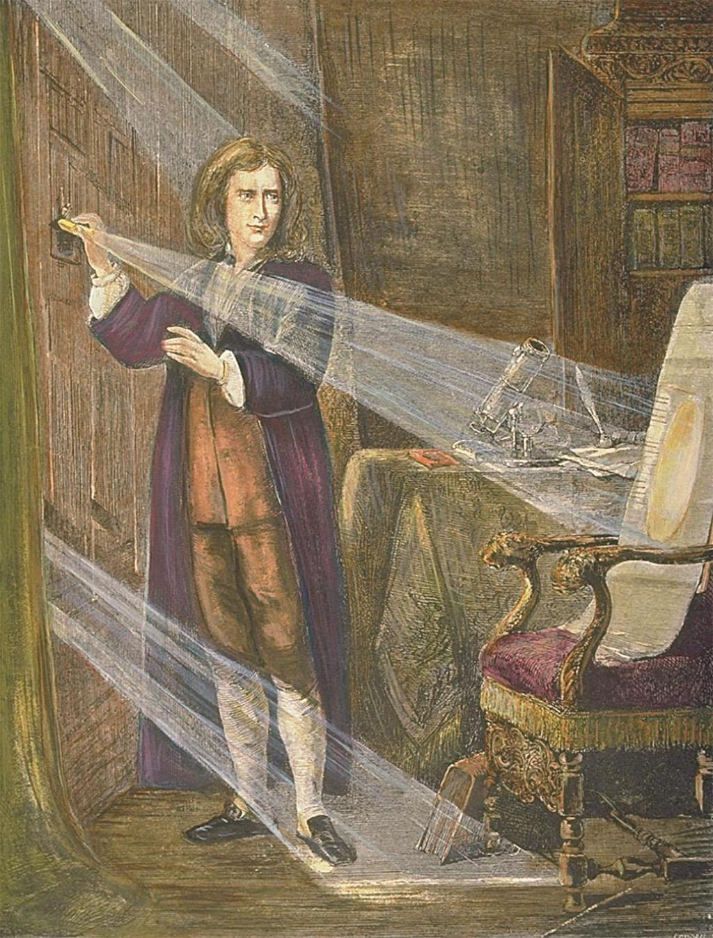 Sir Isaac Newton s experiments dealing with light passing through a prism