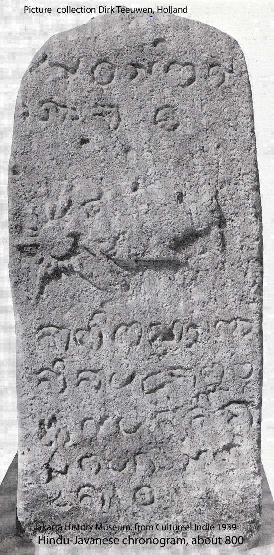 6. Hindu-Javanese chronogrom, about 800 A.C. Fr