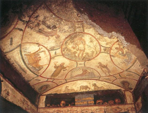 4 th c. catacomb in Rome p.