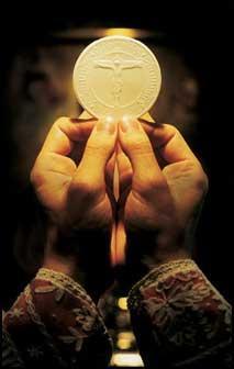 the Eucharist on a Sunday. In the midst of this, the Spirit lifts him up to show him the eternal liturgy going on in heaven.