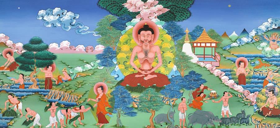 Practicing austerities for six 7years At the Nairanjana River, Siddhartha sought wisdom by practicing austerities with five noble companions for six years.